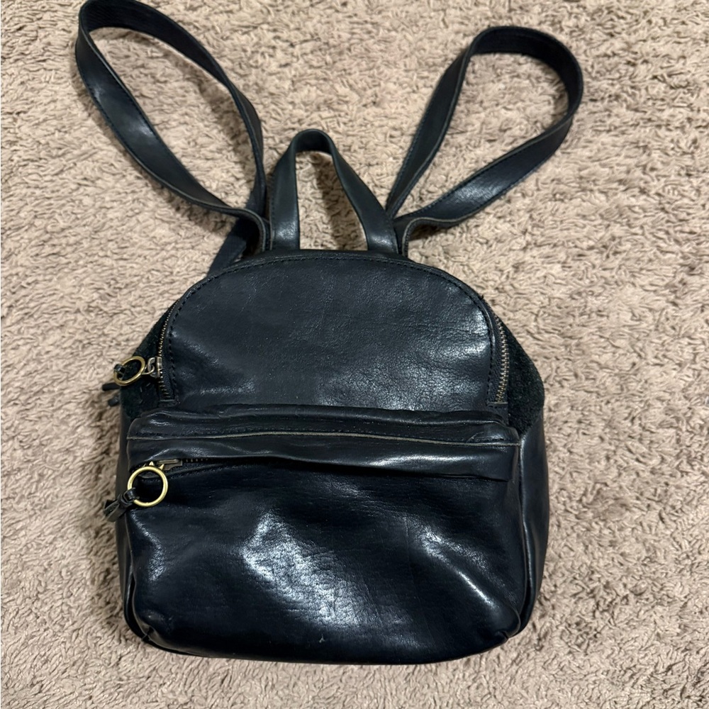 Madewell Black Leather Backpack